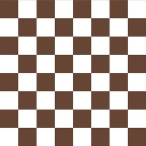 Brown Checker {Dark Brown and White} Retro Checkerboard