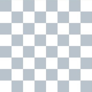 Gray Blue Checker {Blue Grey and White} Retro Checkerboard