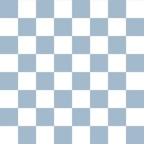 Muted Blue Checker {Blue and White} Retro Checkerboard