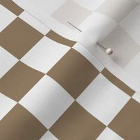 Sand Checker {Brown and White} Retro Checkerboard