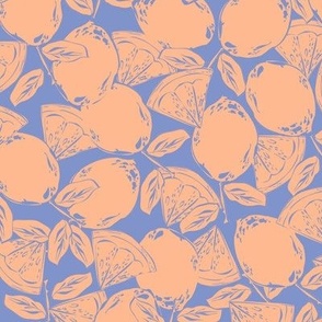 Lemons  blue and peach