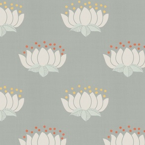 Water Lilies On Mint Green