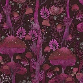 XS red violet mushrooms T298