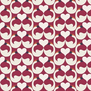 Swan and Heart Pattern Red