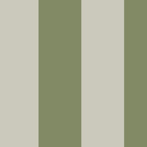 Flourishing Woodland Stripes - Green Beige Wide Stripes