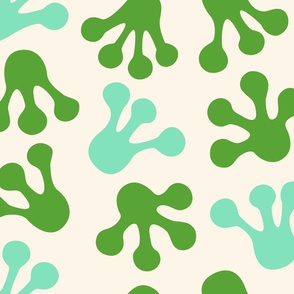 frog feet print l mint green on white
