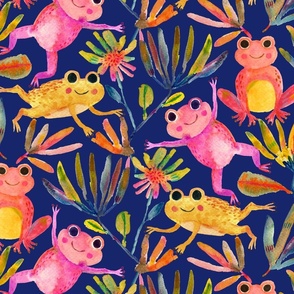Hoppily ever after dark blue_Jumbo frogs
