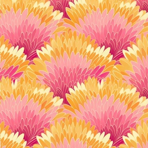 Sunset Bloom Abstract Floral Fabric