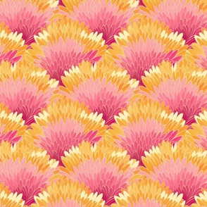 Small Sunset Bloom Abstract Floral Fabric
