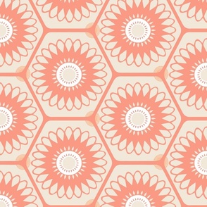 Peaches And Cream Whimsical Floral Daisies