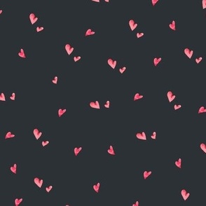 Cute tiny hearts on black