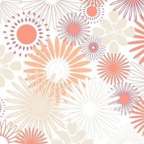 Colorful floral designs on a white background