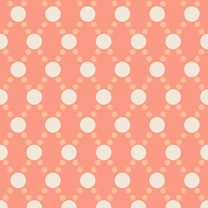 Large And Small Polka Dots On A Peach fuzz Background