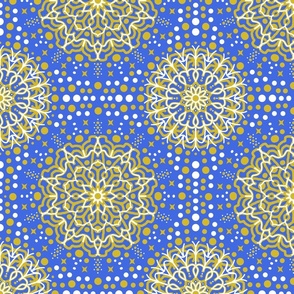 Royal Blue Gold Geometric Abstract 