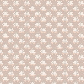 serene lotus floral in ivory cream on dusty rose | small