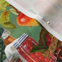 Retro Harvest Pin-Ups: Kitchen Glamour with Fruity Flair - green