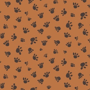 Adorable brown dog footprints