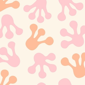 frog feet print l pink peach fuzz on white