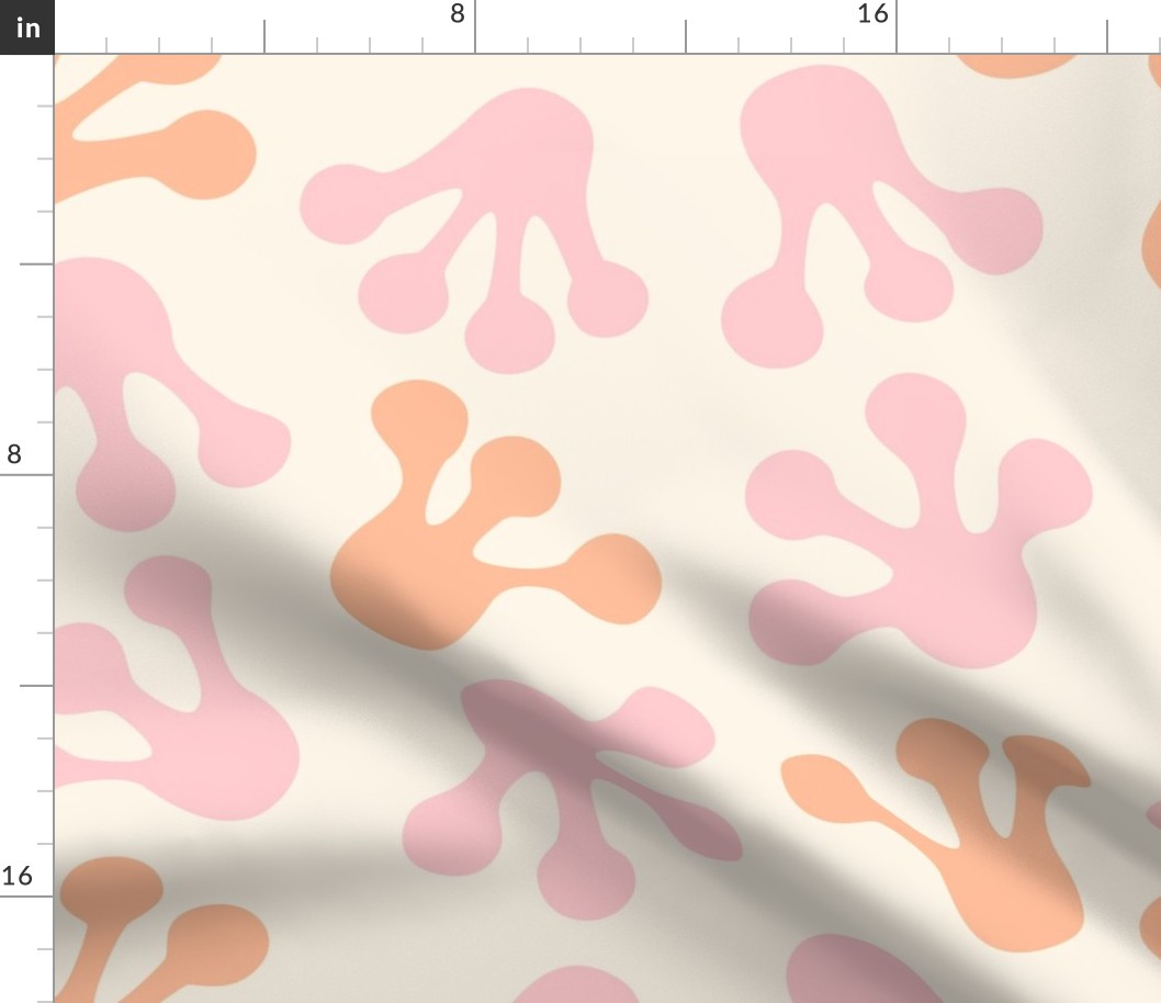 frog feet print l pink peach fuzz on white