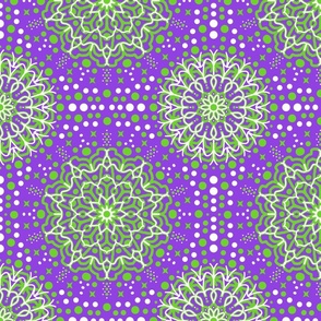 Purple Green Geometric Abstract 