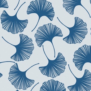 Gingko Leaves in Blue and White