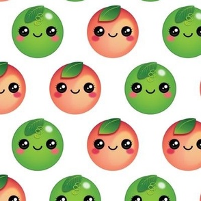 Kawaii Peach Pea Polka Dots