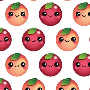 Kawaii Cranberry Peach Polka Dots