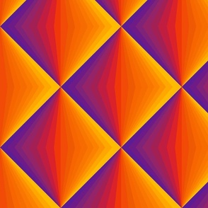 Quilted Sunrise Diamond Gradient Pattern in Sunset Colors