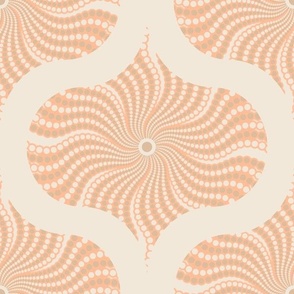 12” Sand Swirl Peach Plethora Dot Mandala Ogee - Medium