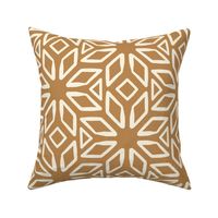 Art Deco Diamond Block Print | Medium Scale | Gold & Creamy White | Multidirectional geometric