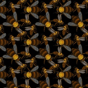 Bee Swarm on Black