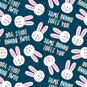  Some Bunny Loves You - Easter Bunny - teal - Tossed - C24