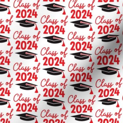 Graduation Caps Class of 2024 in Red and Black