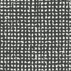 Large // Charcoal black and white crosshatch burlap woven texture for monochrome home