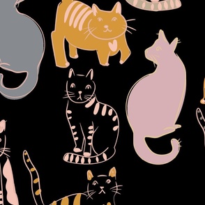 Cute Cats Black BG