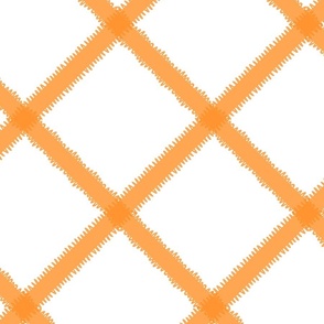 Retro Storybook Diagonal Ruffled Ribbon Plaid in Orange