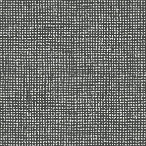 Medium // Charcoal black and white crosshatch burlap woven texture for monochrome home