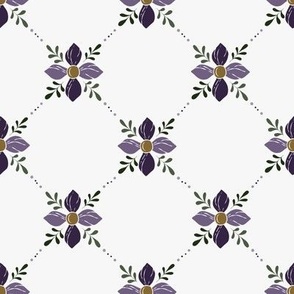 Small -Flower Tile - Deep Violet