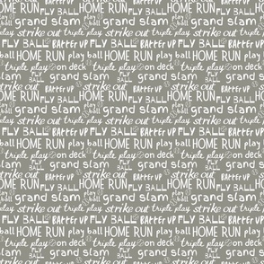 Baseball Words on Gray Small Scale