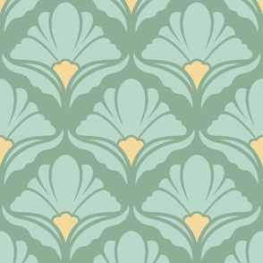 Art Deco Walls - Bloom, Green