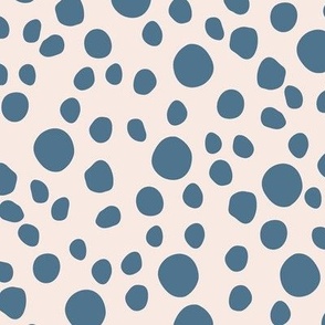 Small Snowy Days abstract blue spots on pink- French Country