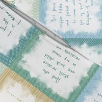 Baby Bible Scriptures cheater quilt 6" blocks - baby boy palette