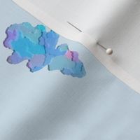 Icey Leaf Prints Baby Blue