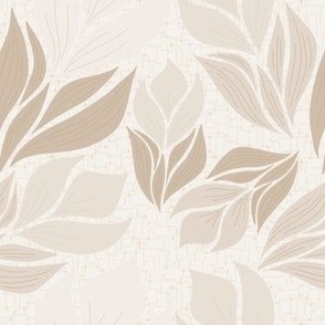 Warm Minimalism Flowers in Browns on a Textured Eggshell Background