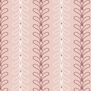 Small_Hand Drawn White Rain Drops and Dots Vertical Stripes on Light Dusty Pink Background