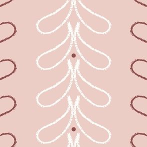Large_Hand Drawn White Rain Drops and Dots Vertical Stripes on Light Dusty Pink Background