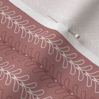 Extra Small_Hand Drawn White Raindrops and Dots Vertical Stripes on Medium Dusty Pink Background