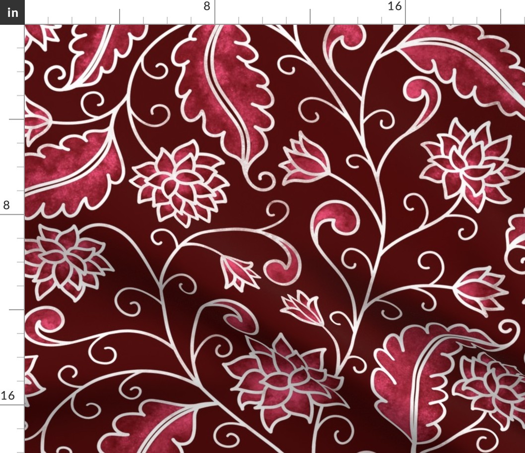 Rubies and Garnets - A Moody Twist on Chinoiserie