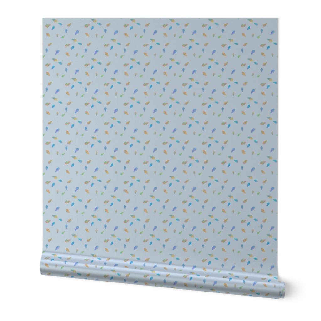 Icey Leaf Prints Baby Blue Small