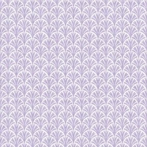 Lilac and White Faux Velvet Fan Pattern   SMALL  